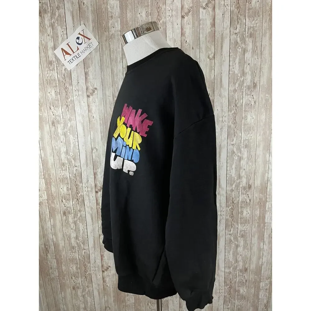 John Dean Shirt Men XL Wake Your Mind Up Sweater Sweatshirt Pullover Black N154
